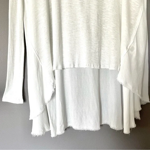 Free People We The Free White High Low Henley Tunic In White Size S EUC - Picture 6 of 9